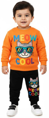LITTLEMAMA Baby Boys Casual Sweatshirt Track Pants(orange)