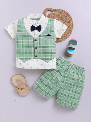 Mom's Love Baby Boys Casual Shirt Shorts(GREEN)