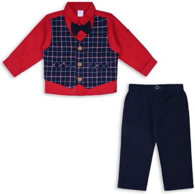 Wishkaro Baby Boys Party(Festive) Shirt Pant(Red)