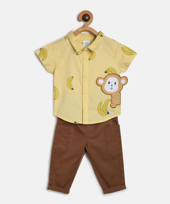 MINI KLUB Baby Boys Casual Shirt Pant(Yellow)