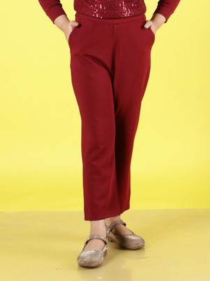 NEUDIS Track Pant For Girls(Maroon, Pack of 1)