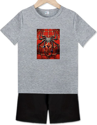 MGRS Baby Boys & Baby Girls Casual T-shirt Shorts(GREY)