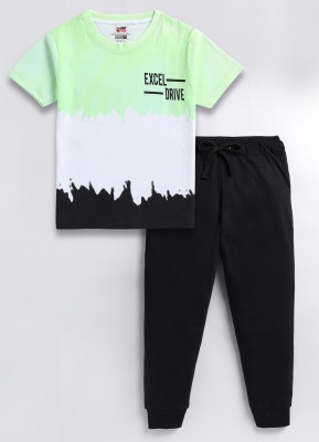 SmartRAHO Boys Casual T-shirt Track Pants(Multicolor)