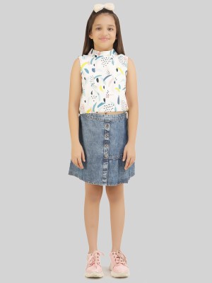 Being Naughty Girls Casual Top Skirt(Multicolor)