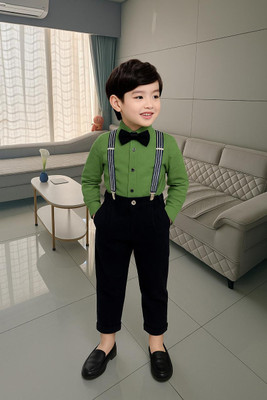 HV CREATION COLLECTION Baby Boys Party(Festive) Shirt Pant(Green)