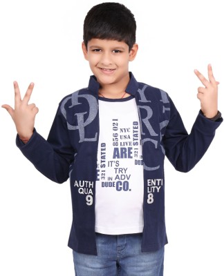 ETWO Boys & Girls Printed Pure Cotton Regular T Shirt(Multicolor, Pack of 1)