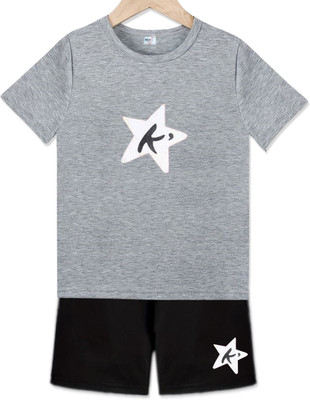 MGRS Baby Boys & Baby Girls Casual T-shirt Shorts(GREY)
