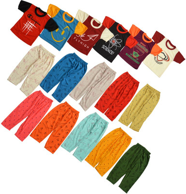 DIAMOND EXPORTER Baby Boys & Baby Girls Casual T-shirt Track Pants(MULTICOLOUR)