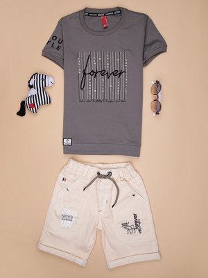 V-MART Boys Casual T-shirt Shorts(Charcoal)