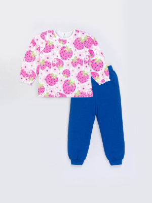 PROVOGUE Girls Casual Top Pyjama(Pink & Blue)