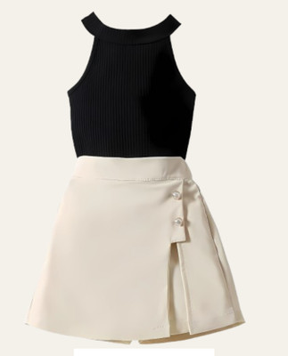 MENVVY FAB Baby Girls Party(Festive) Top Shorts(BLACK)