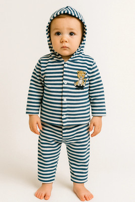 Fly Step Baby Boys & Baby Girls Casual Dress Pyjama(Blue)