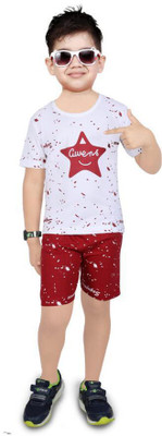 HOC Boys Casual Top Shorts(White)