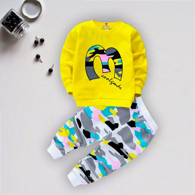 HouseOfCommon Baby Boys & Baby Girls Casual Sweatshirt Track Pants(GOLDEN YELLOW)