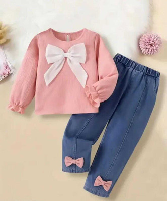 Z NEW KOLPONA FASHION Baby Girls Casual Top Pant(Petalwish)