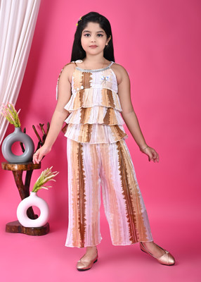 HouseOfCommon Girls Party(Festive) Top Pant(YELLOW)