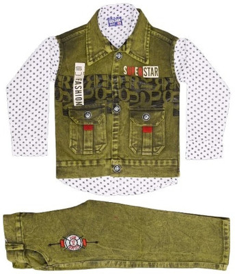 KDF Baby Boys Party(Festive) Jacket Pant(MUSTURED)