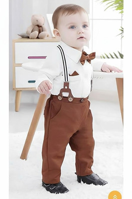 STYPAYAL Boys Casual Shirt Shorts(White)