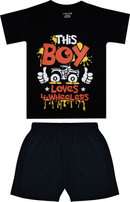 Biffy and Luffy Boys Casual T-shirt Shorts(Black)