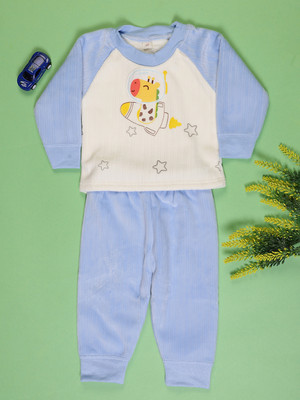 V-MART Baby Boys Casual T-shirt Pyjama(Blue)