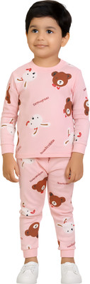 VP TEXX Baby Boys & Baby Girls Casual T-shirt Pant(BABY PINK)