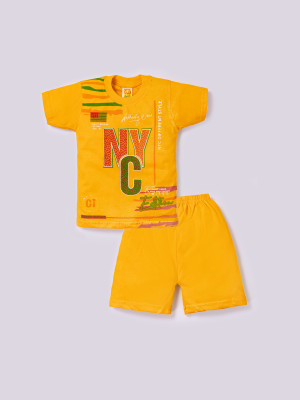 SINDON Baby Boys Casual T-shirt Pant(Yellow)
