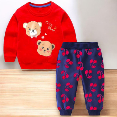DOODEEKIDS Baby Boys & Baby Girls Casual Sweatshirt Track Pants(Multicolor)