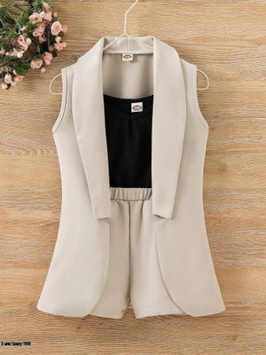 LAXMIBAFASHION Girls Party(Festive) Jacket Shorts(CHIKU)