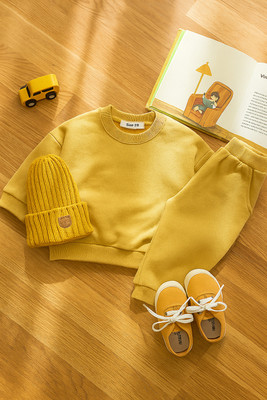 DABHI Baby Boys & Baby Girls Casual Track Suit Capri(MUSTERD)