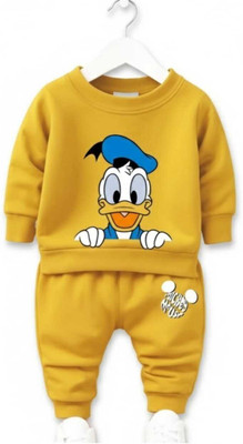 JABBO Baby Boys & Baby Girls Donald Casual Sweatshirt Dress(MUSTED)