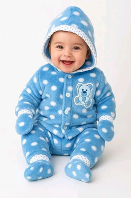 aulbo Baby Boys & Baby Girls Party(Festive) Romper Pyjama(Blue)