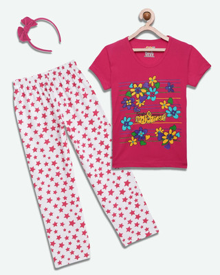 CLAEL Girls Casual Pyjama Sleepsuit(RPK_STR)