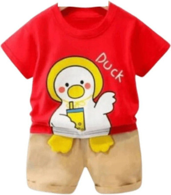 CALCUTTA FASHION Baby Boys & Baby Girls Angry Birds Casual T-shirt Shorts(RED)