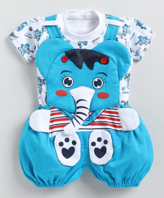 Mommy Club Baby Boys & Baby Girls Casual Dungaree Dungaree(Sky Blue)