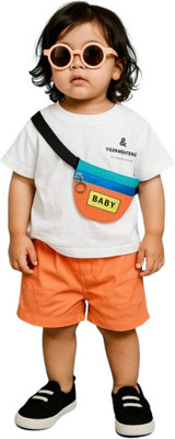 MiniMighty Baby Boys Casual T-shirt Shorts(orange)