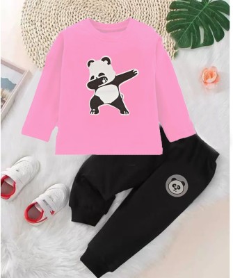 GCYX Baby Boys & Baby Girls Casual T-shirt Pant(Pink Panda)