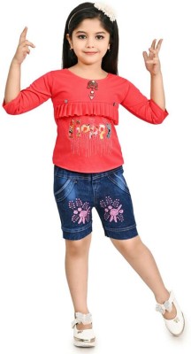 FMSE Baby Girls Casual Top Shorts(RED)