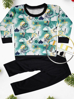 CocksComb Baby Boys Party(Festive) T-shirt Pant(Black, Green)