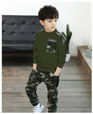 Rattan Boys Party(Festive) Track Pants T-shirt(Green)