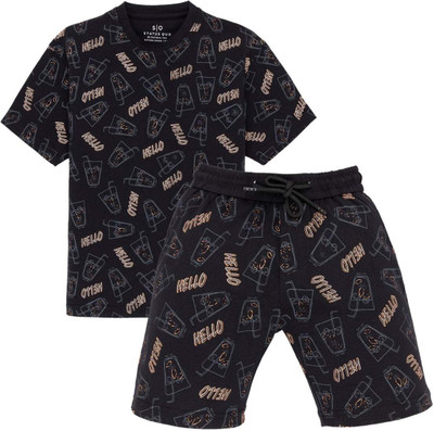 Status Quo Boys Casual T-shirt Shorts(BLACK)