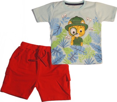 PRIYANKA'S COLLECTION Baby Boys & Baby Girls Casual T-shirt Shorts(LIGHT BLUE)