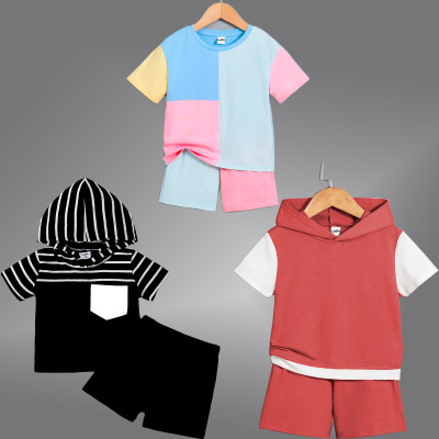 Lofn Baby Boys & Baby Girls Casual T-shirt Shorts(Multi)