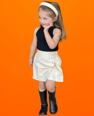 MENVVY FAB Baby Girls Party(Festive) Top Shorts(BLACK)