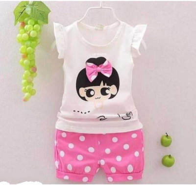 JS TREND Baby Boys & Baby Girls Party(Festive) T-shirt Pant(White)