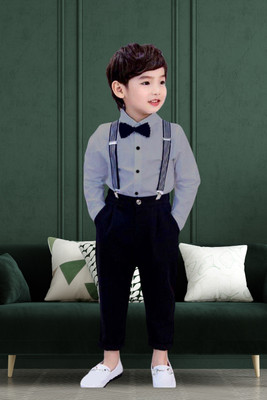 Jhrey creation Baby Boys Party(Festive) Shirt Pant(Grey)