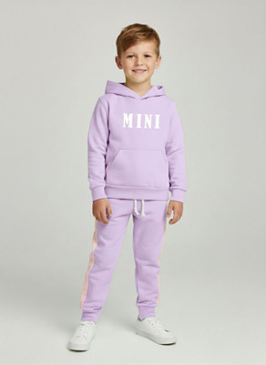 PORPY Boys Casual T-shirt Track Pants(LAVENDER)