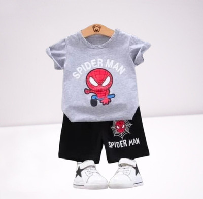 MALTOSH Baby Boys & Baby Girls Casual T-shirt Shorts(Gery&Black)