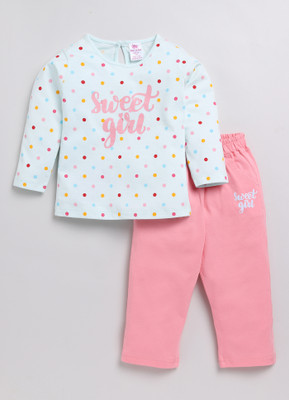 Dear to dad Girls Casual Top Pyjama(Pink-Sweet Girl)