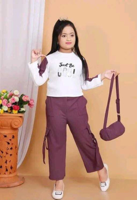 Infinity Creation Girls Party(Festive) Top Pant(PURPLE)
