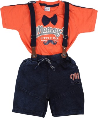 V-MART Boys Casual T-shirt Shorts(Orange)